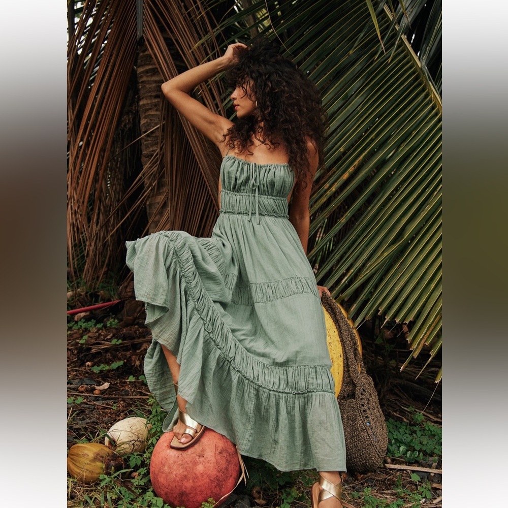 Free People Taking Sides Maxi Dress, Size: small, Color: Sea Spray